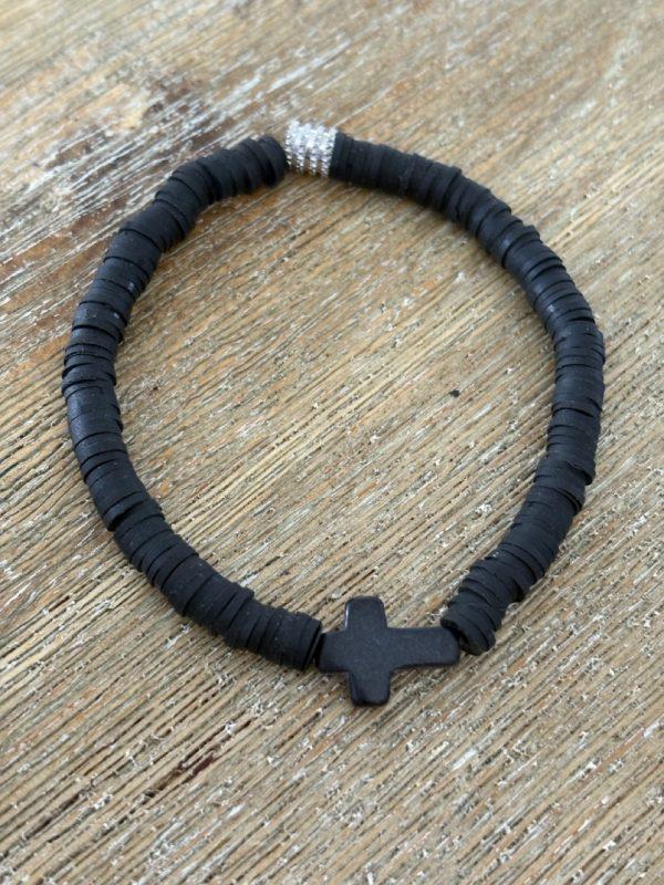 Bracelet Heishi Croix - Homme