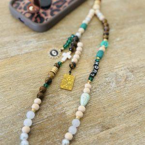 Bijou de téléphone portable 'Boho' - Marron