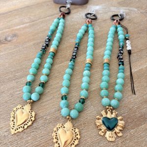 Bijoux de téléphone Amazonite - Message