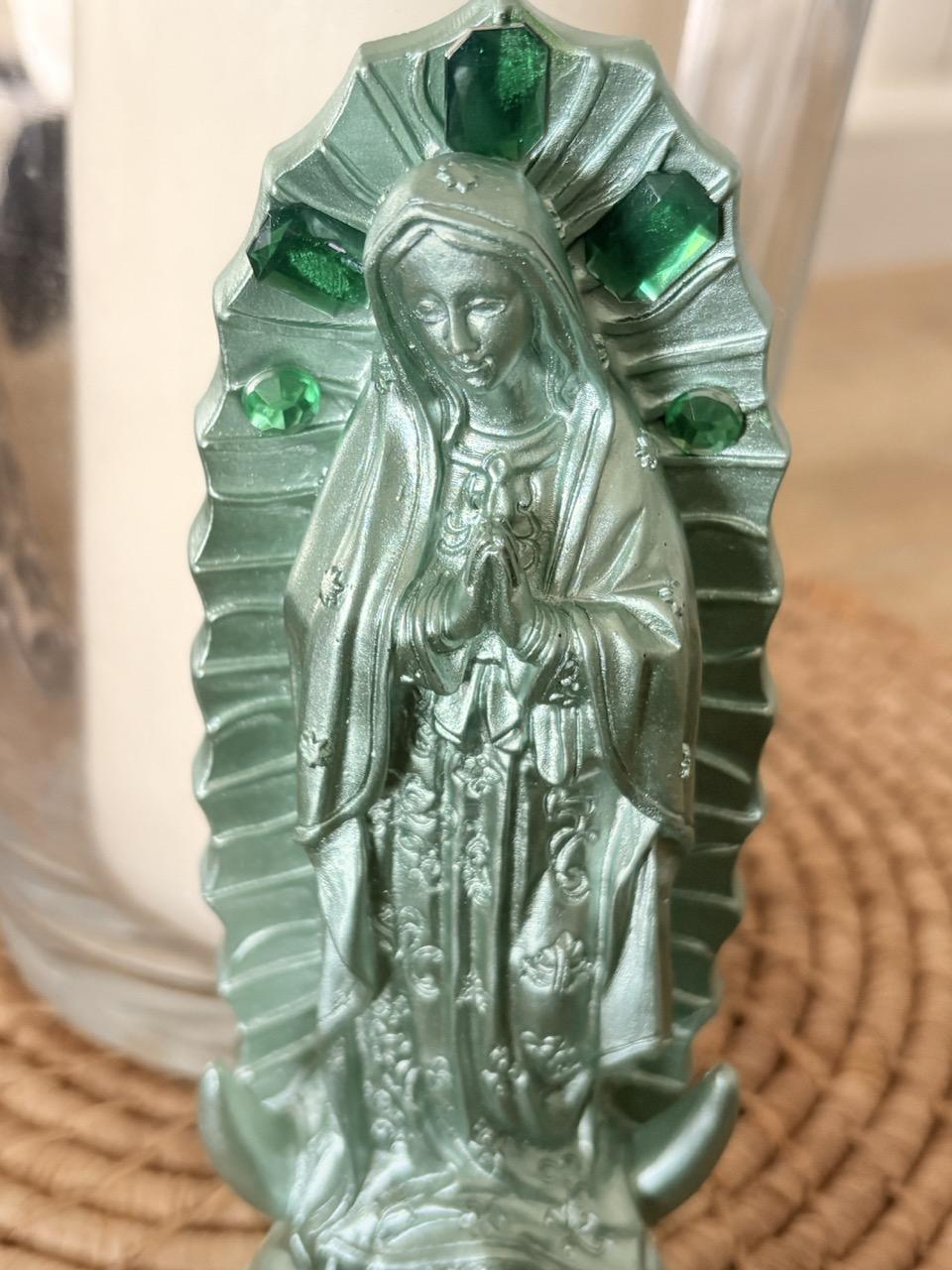 Statue Vierge Marie Customisée – "Cœur Sacré & Strass" – Image 3