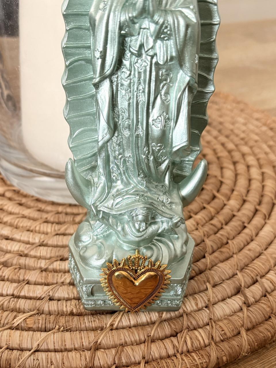 Statue Vierge Marie Customisée – "Cœur Sacré & Strass" – Image 4