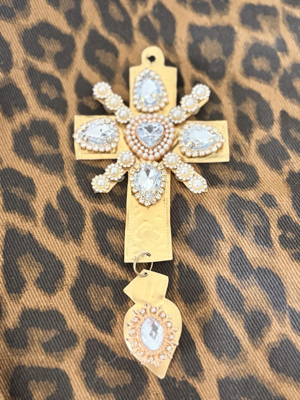 Ex-Votos Strass – Croix Faits Main - Blanc