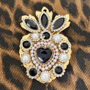 Ex-Votos Strass – Médaillons Faits Main - Noir