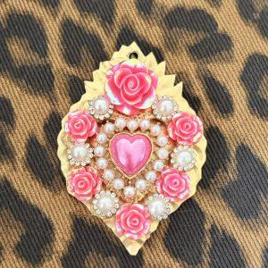 Ex-Votos Strass – Médaillons Faits Main - Rose