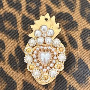 Ex-Votos Strass – Médaillons Faits Main - Blanc