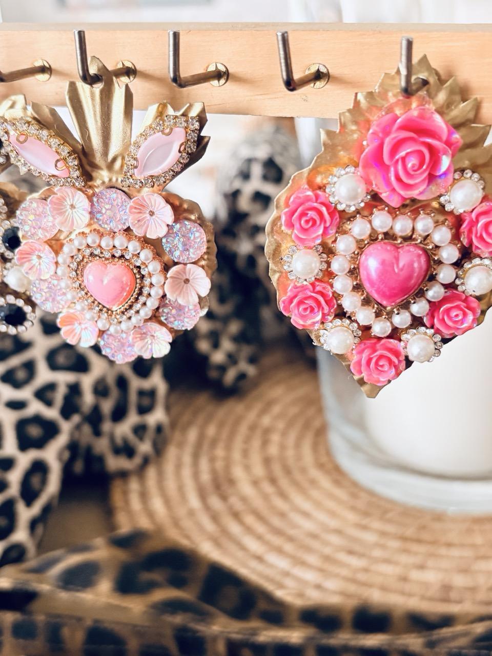 Ex-Votos Strass – Médaillons Faits Main - Rose – Image 3