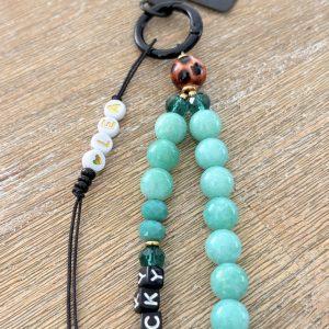 Bijoux de téléphone Amazonite - Message - Avec Message personnalisé