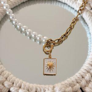 Collier "Grigri Talisman" Bohème – Perles & Acier