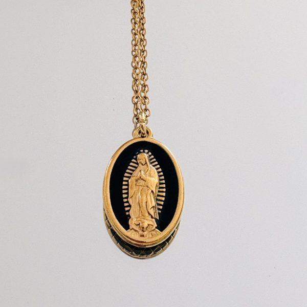 Collier Acier Inox – Notre dame de Guadalupe Noire