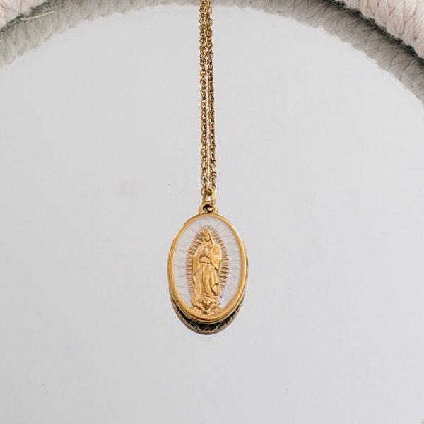Collier Acier Inox – Notre dame de Guadalupe Blanche