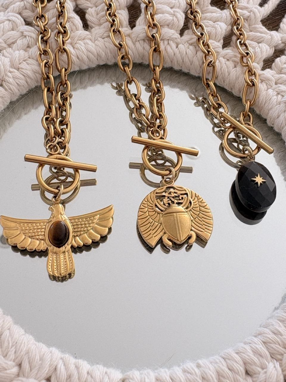 Collier Ras de Cou « Era » – Aigle Oeil du tigre – Image 3