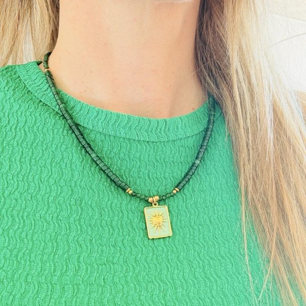 Collier Ras de Cou « Aura » – Malachite & Talisman