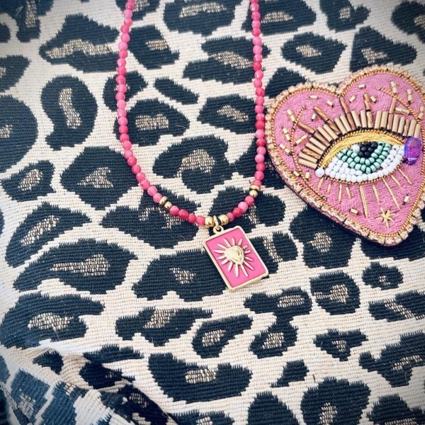 Collier Ras de Cou « Gaia » – Tourmaline Rose & Talisman