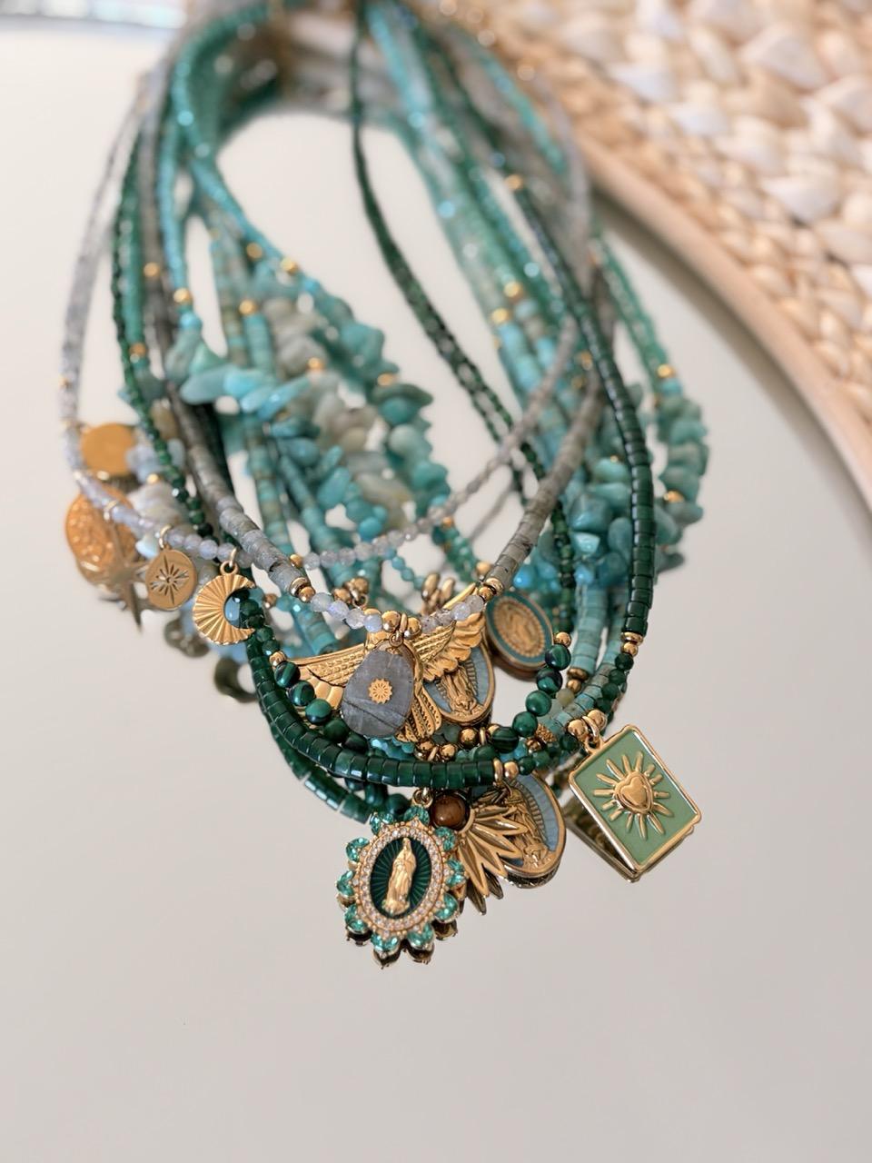 Collier Ras de Cou « Céleste » – Amazonite & Médaille Vierge – Image 9