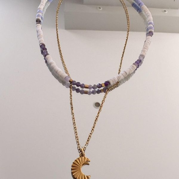 Collier Double Ras de Cou - Améthyste