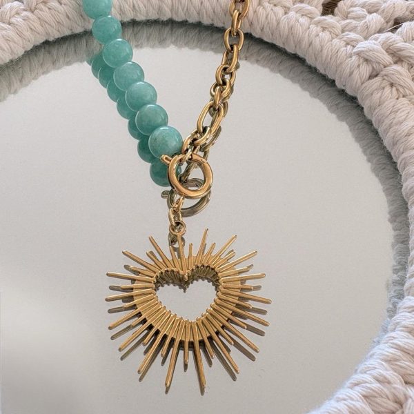 Collier "Grigri Soleil Sacré" Bohème – Pierres & Acier