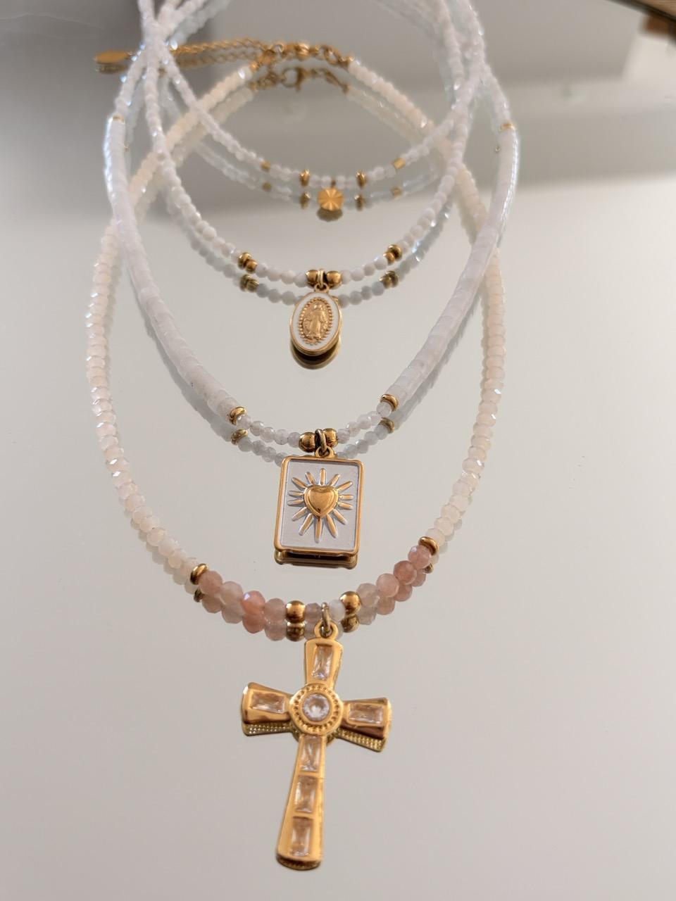 Collier Ras de Cou « Aura » – Pierre de Lune & Talisman – Image 2