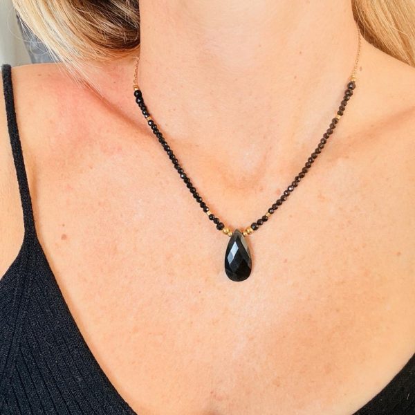 Collier Ras de Cou « Gaia » Mi-Chaîne Mi-Obsidienne